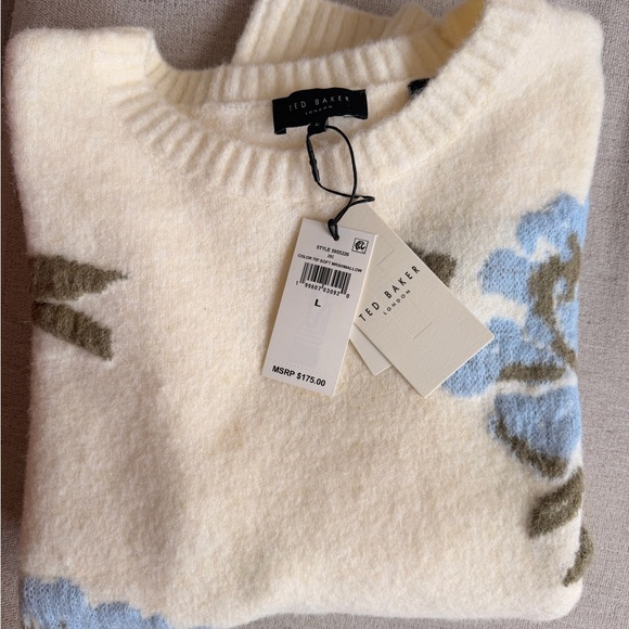 Ted Baker Floral Crew Neck
Wool Blend Sweater Size L - Picture 6 of 7